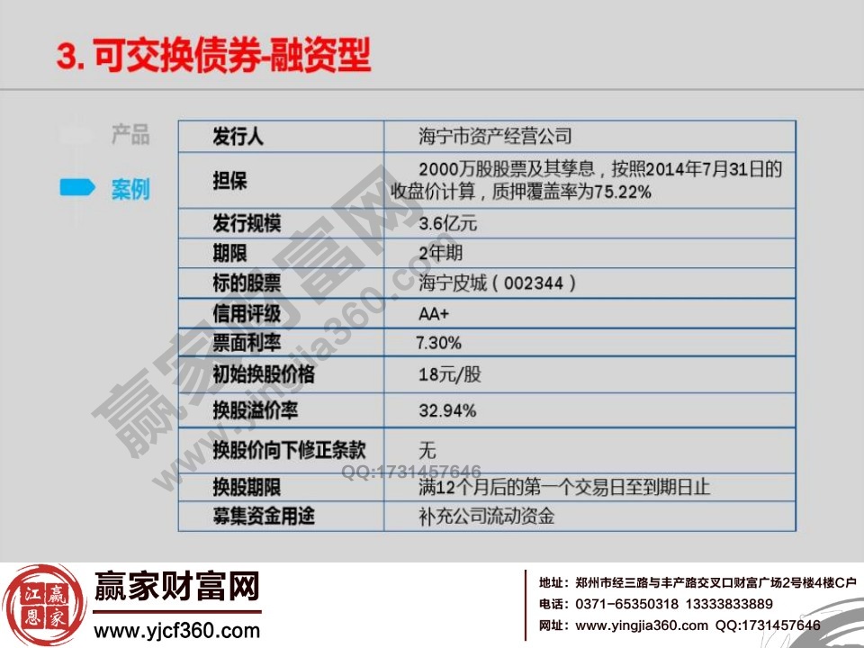 融資型可交換債券案例分析